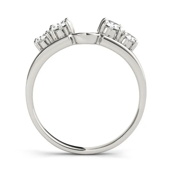 Four-Stone Round Diamond Open Band with Prong Setting White gold
