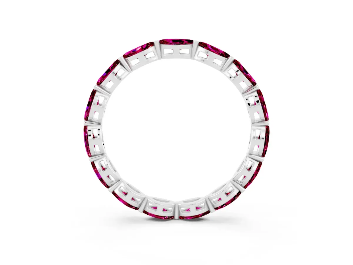 Marquise Garnet Eternity Band with U-Prong Setting Silver