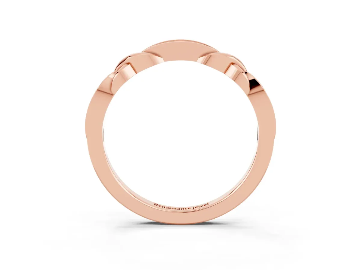 Twisted Marquise Tanzanite Pavé Band with Shared Prong Setting Rose gold