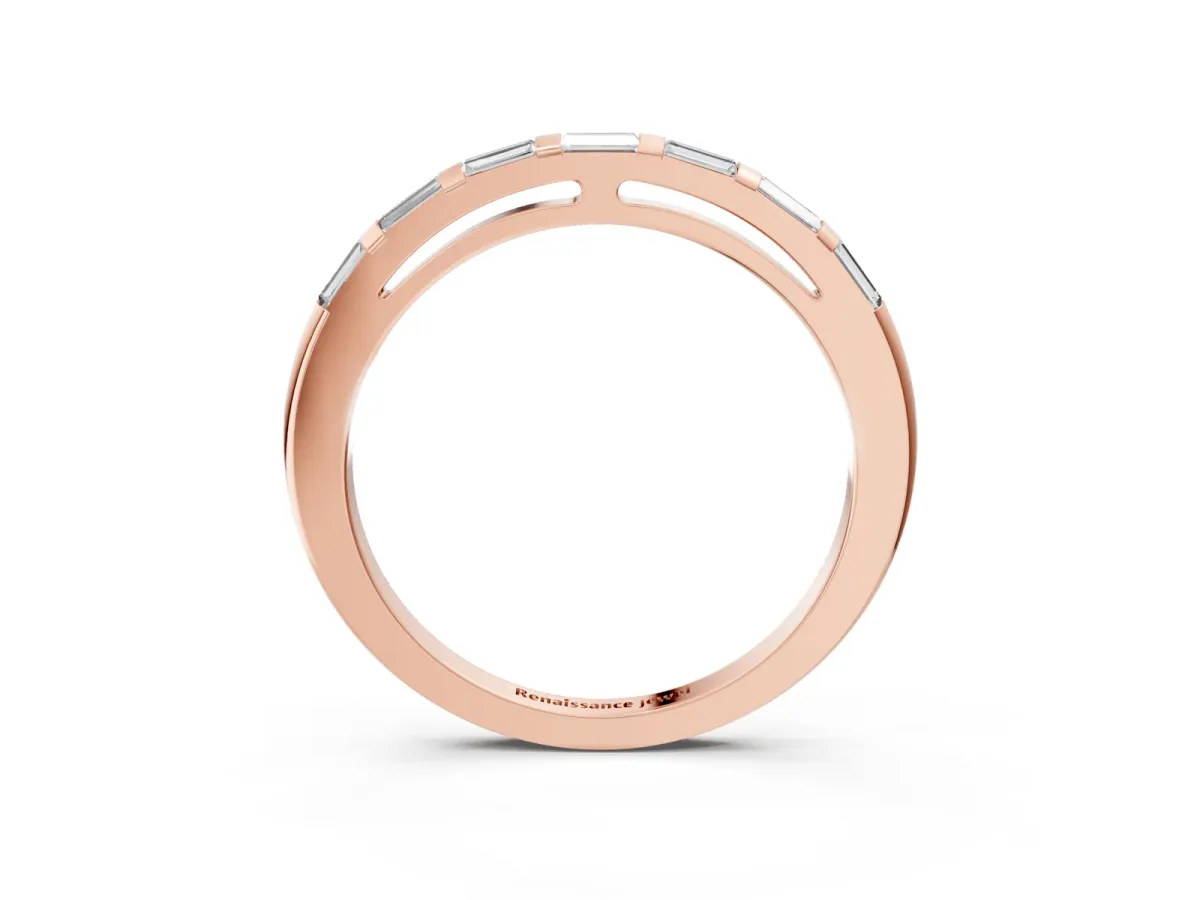 Channel Set Baguette Diamond Eternity Band Rose gold