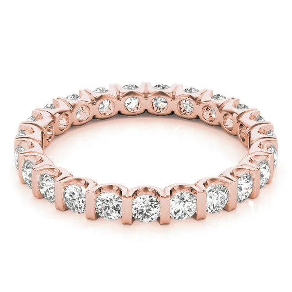 Round-Cut Diamond Eternity Band with Channel Setting Rose gold
