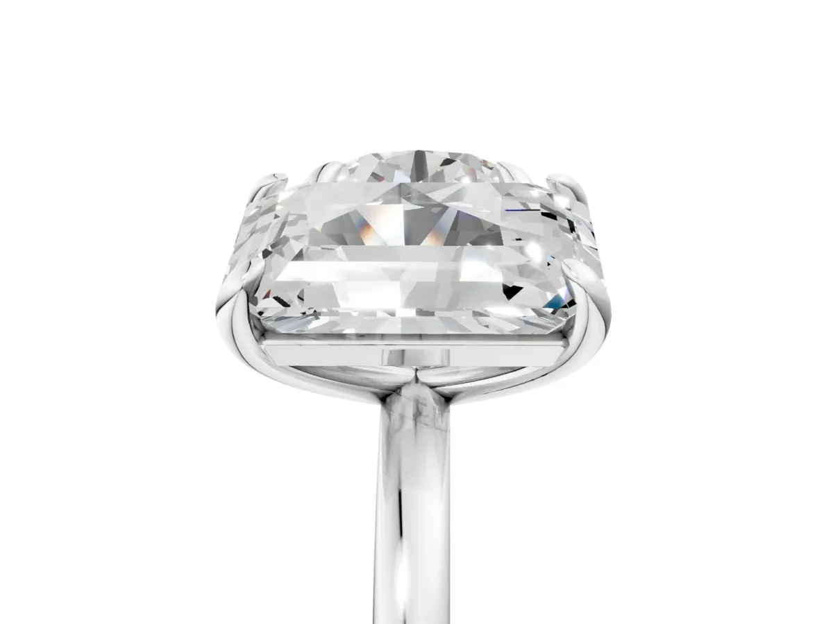 Round and Radiant Toi Moi Ring with Prong Setting and Plain Band Platinum