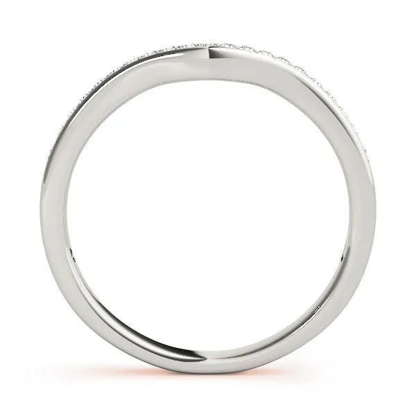 Diamond Pavé Round Stone Contour Band Rose gold