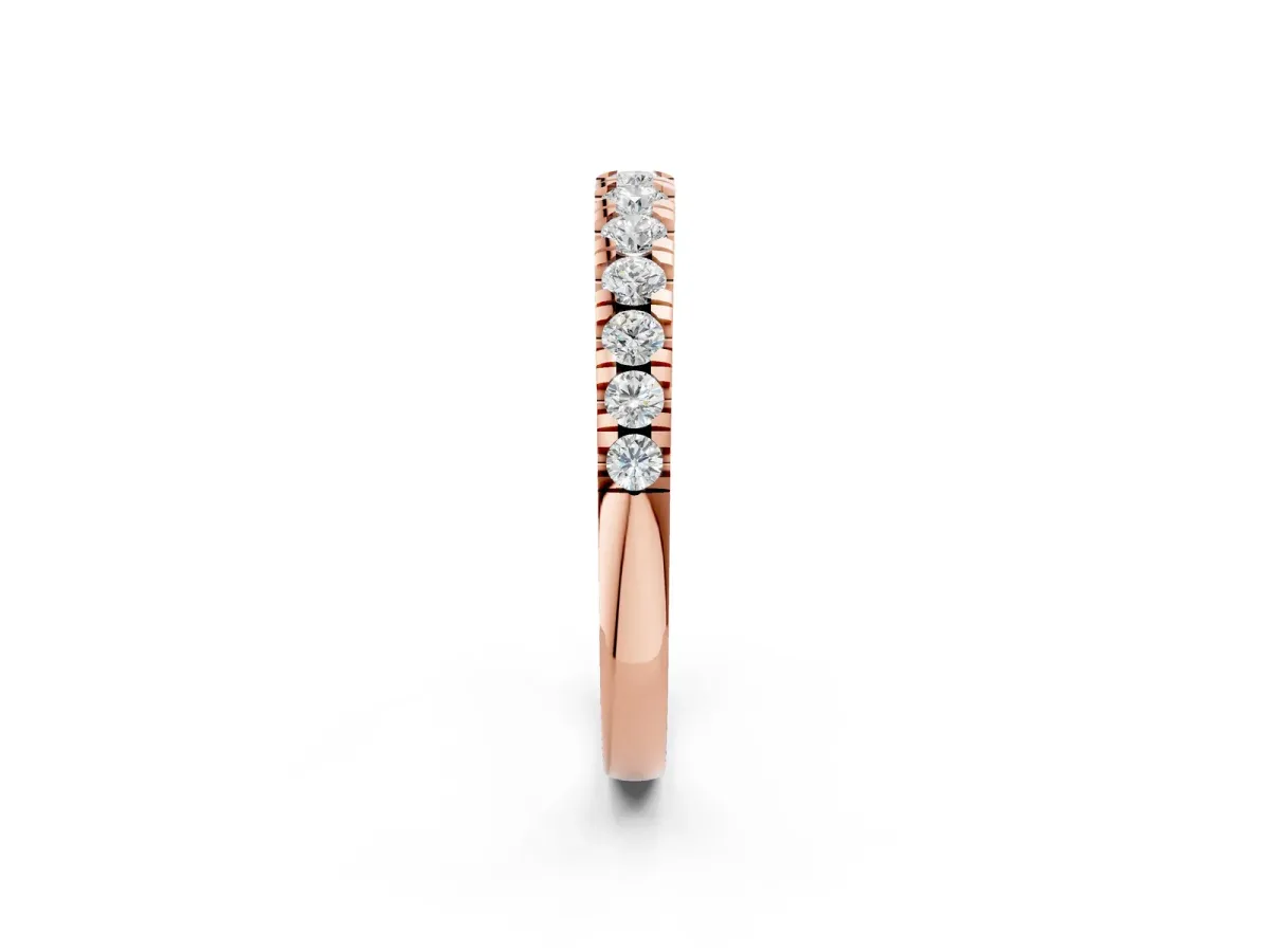 Round Diamond Pavé Set White Gold Eternity Band Rose gold