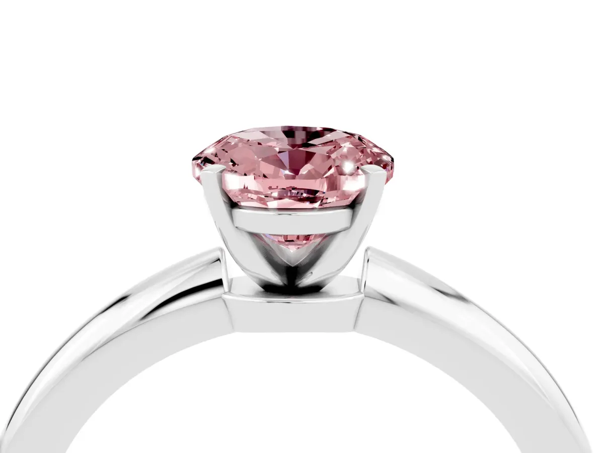 Oval Cut Morganite Solitaire Ring with Six-Prong Setting and Classic Band Silver