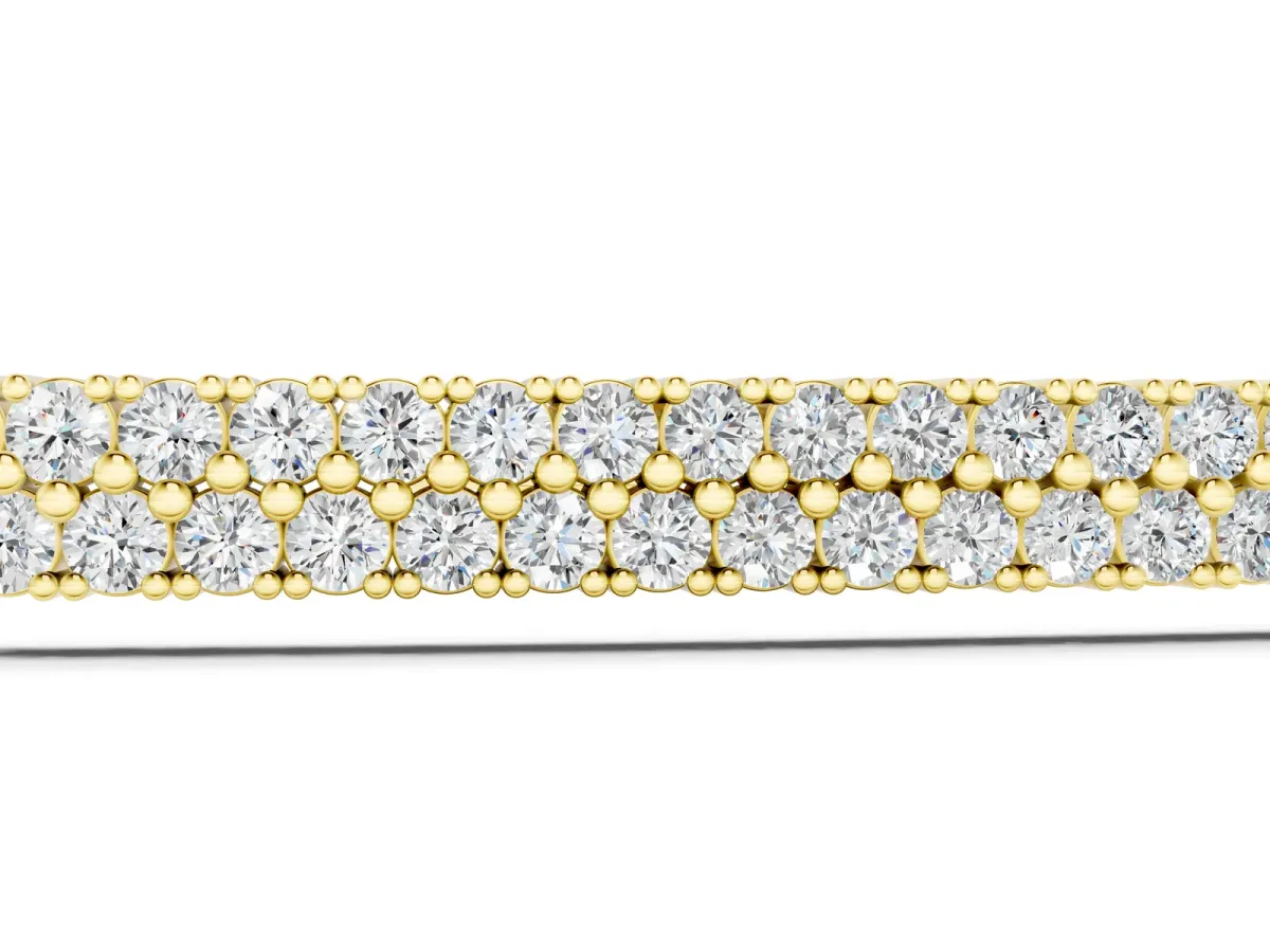Pavé Round Diamond Box Chain Slider Bracelet Yellow gold