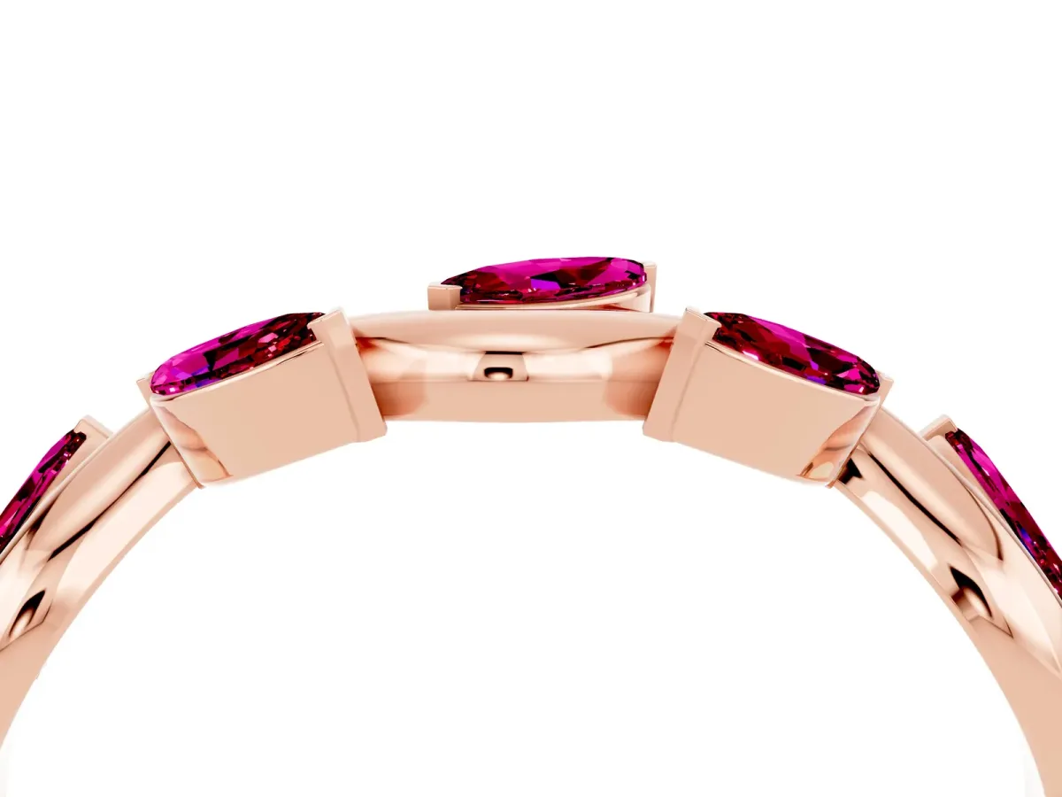 Marquise Garnet Twisted Band with Prong Setting Rose gold