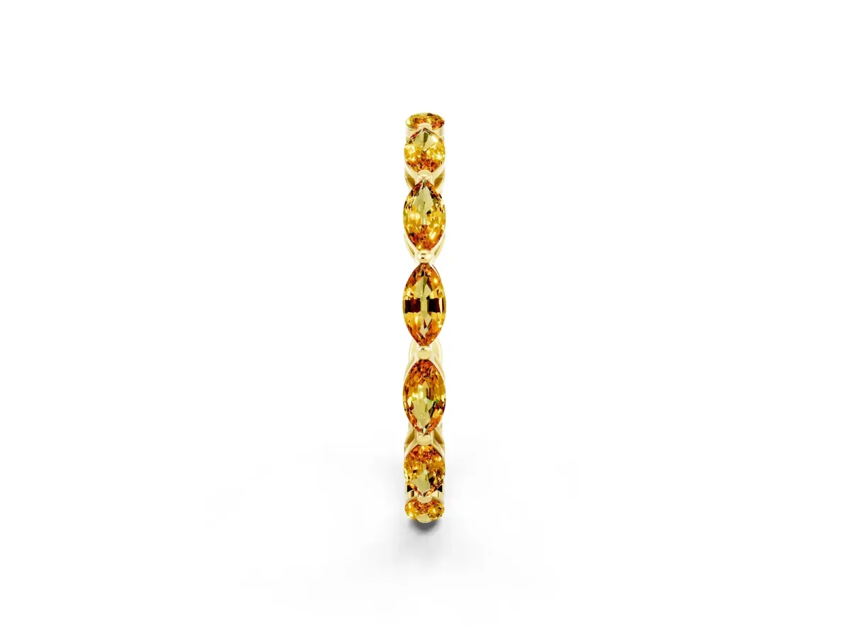 Marquise Citrine Eternity Band with U-Prong Setting Yellow gold
