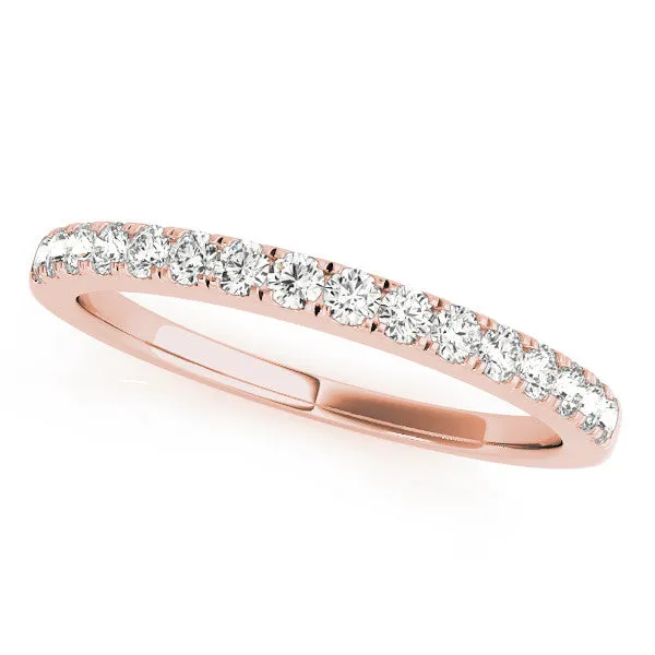 Round Diamond Pavé Set Eternity Band with Shared Prong Setting Rose gold