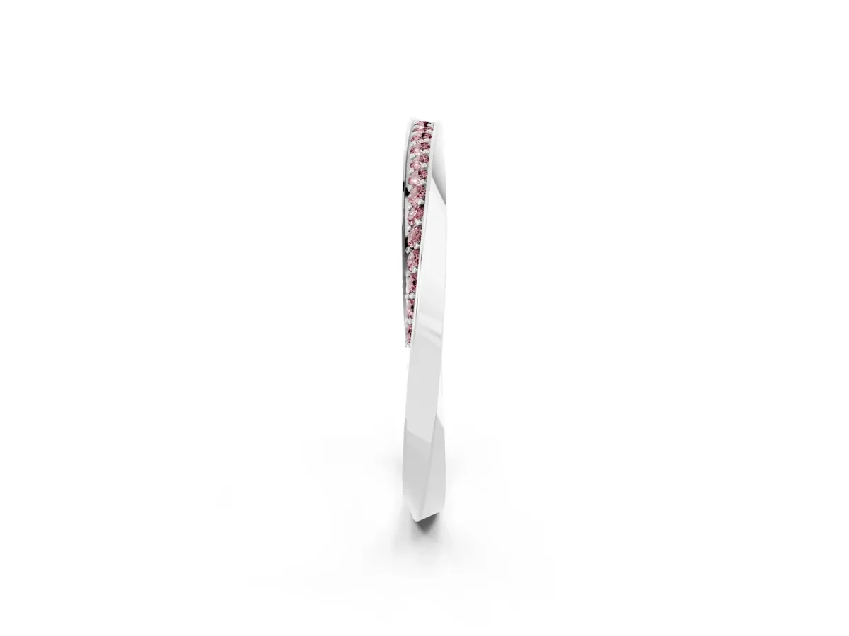 Pavé Round Morganite Twist Band White gold