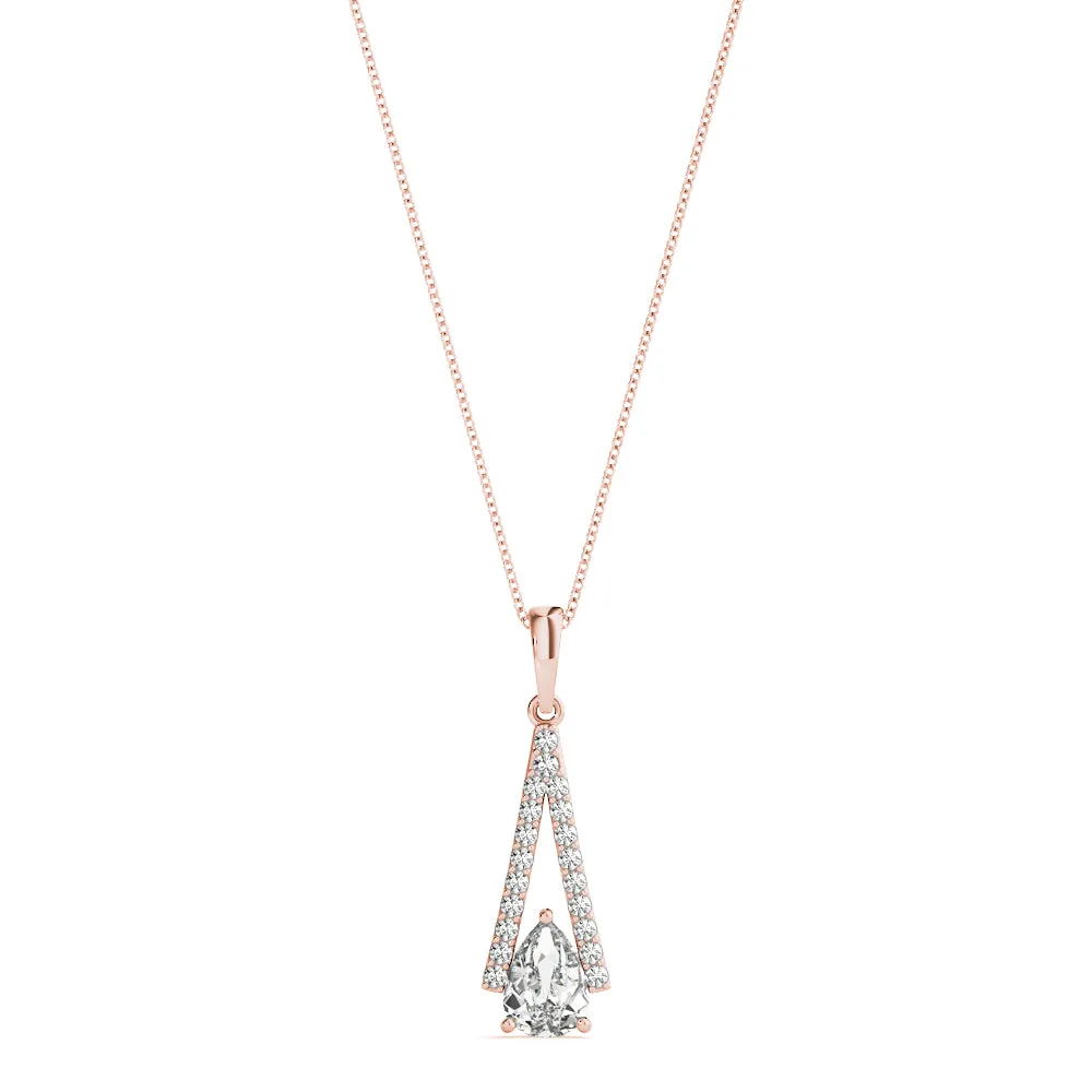 Pavé Marquise Prong Pendant Rose gold