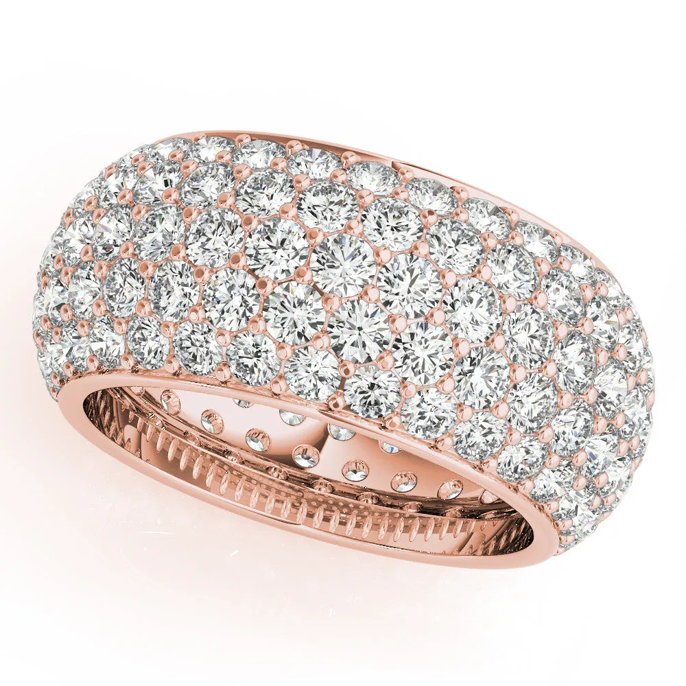 Pavé Round Diamond Wide Band with Micro-Prong Setting Rose gold