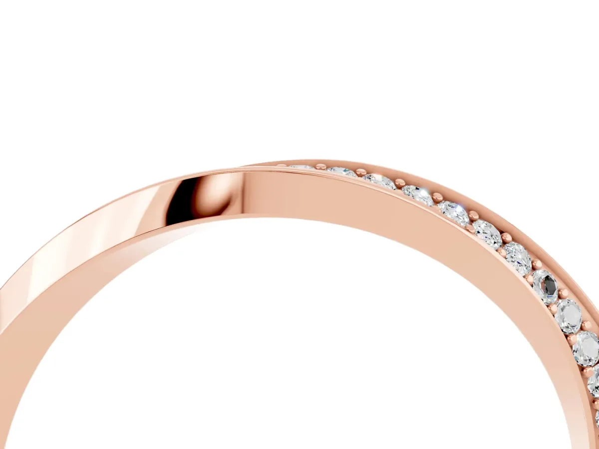 Pavé Round Moissanite Twist Band Rose gold