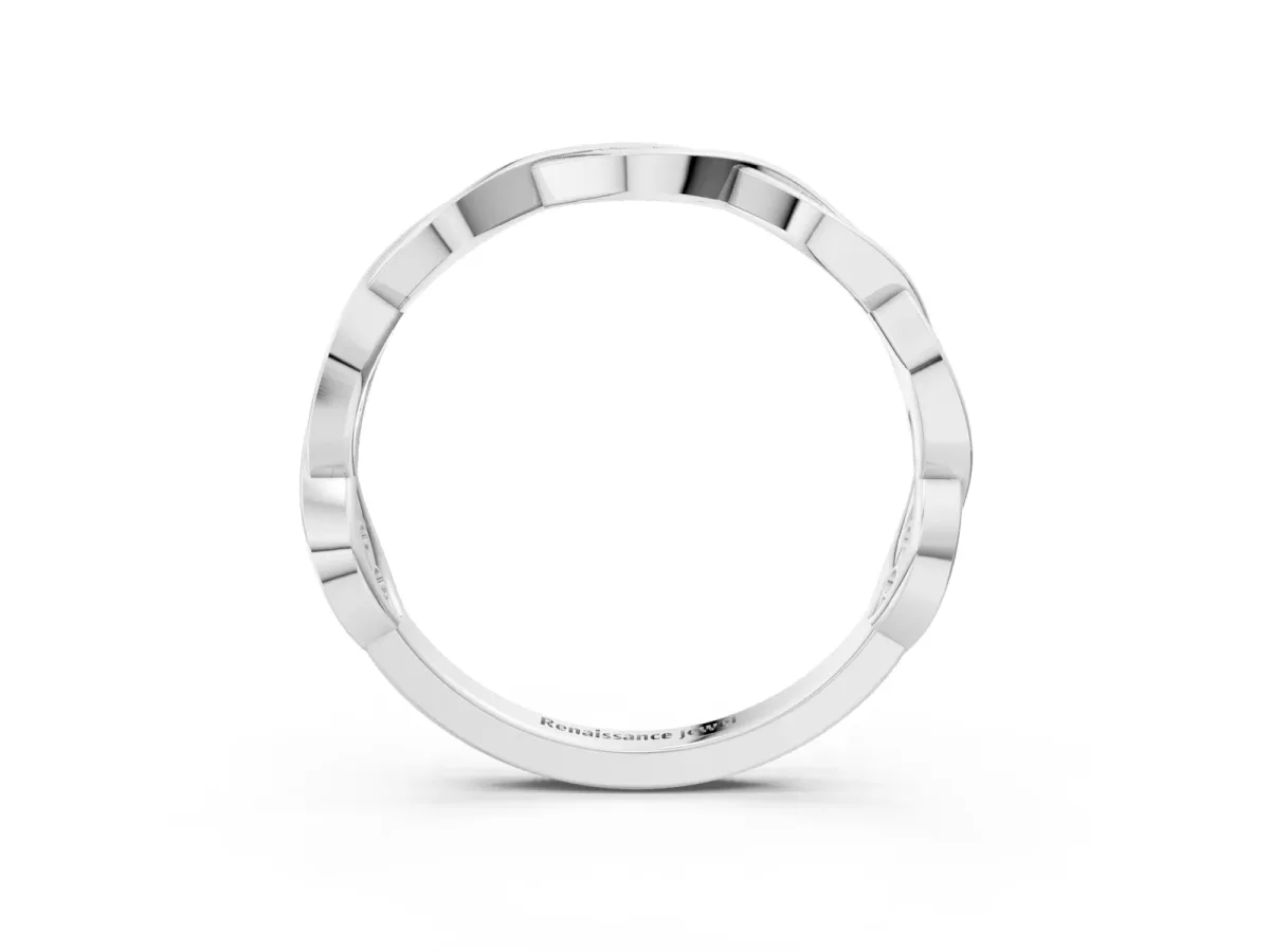 Round Diamond Twist Eternity Band with Bezel Setting Platinum