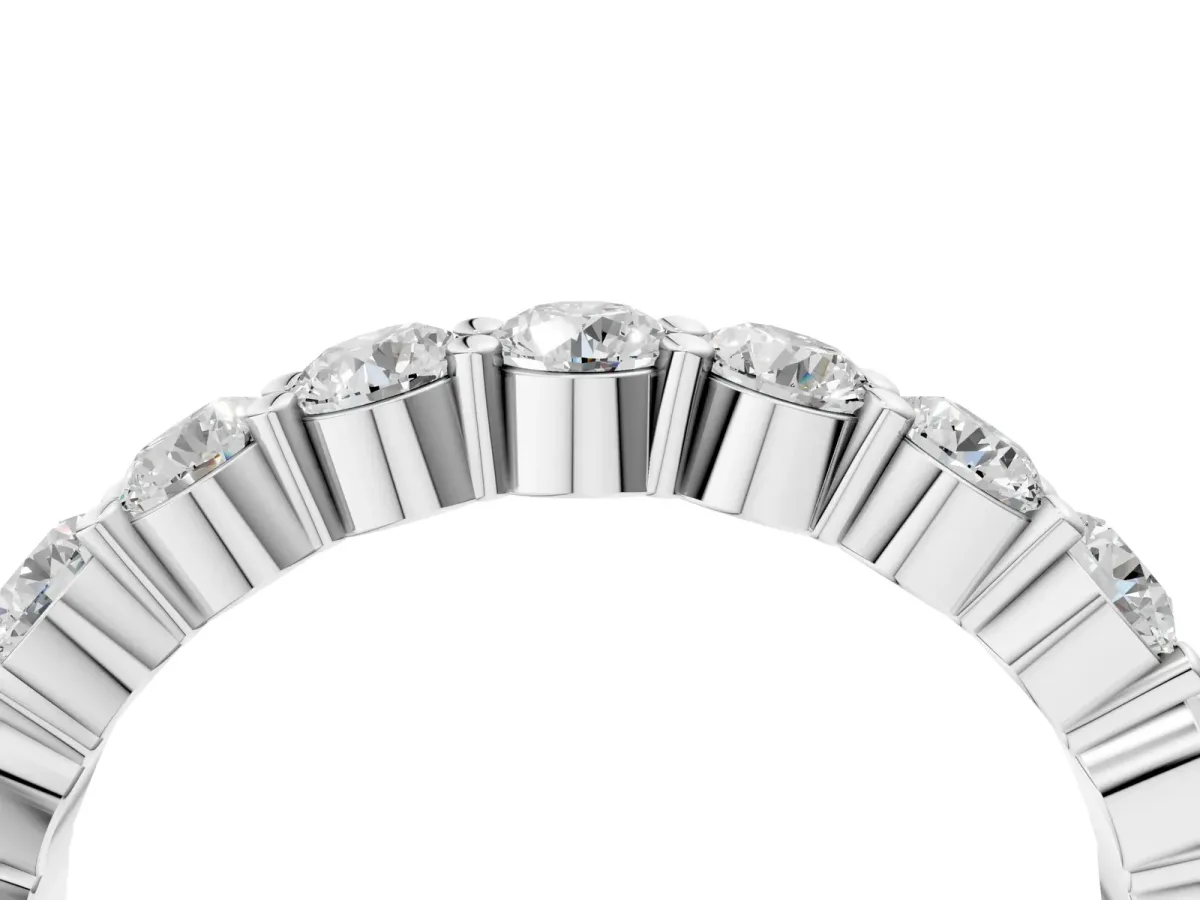 Round Diamond Eternity Band with U-Prong Setting White gold