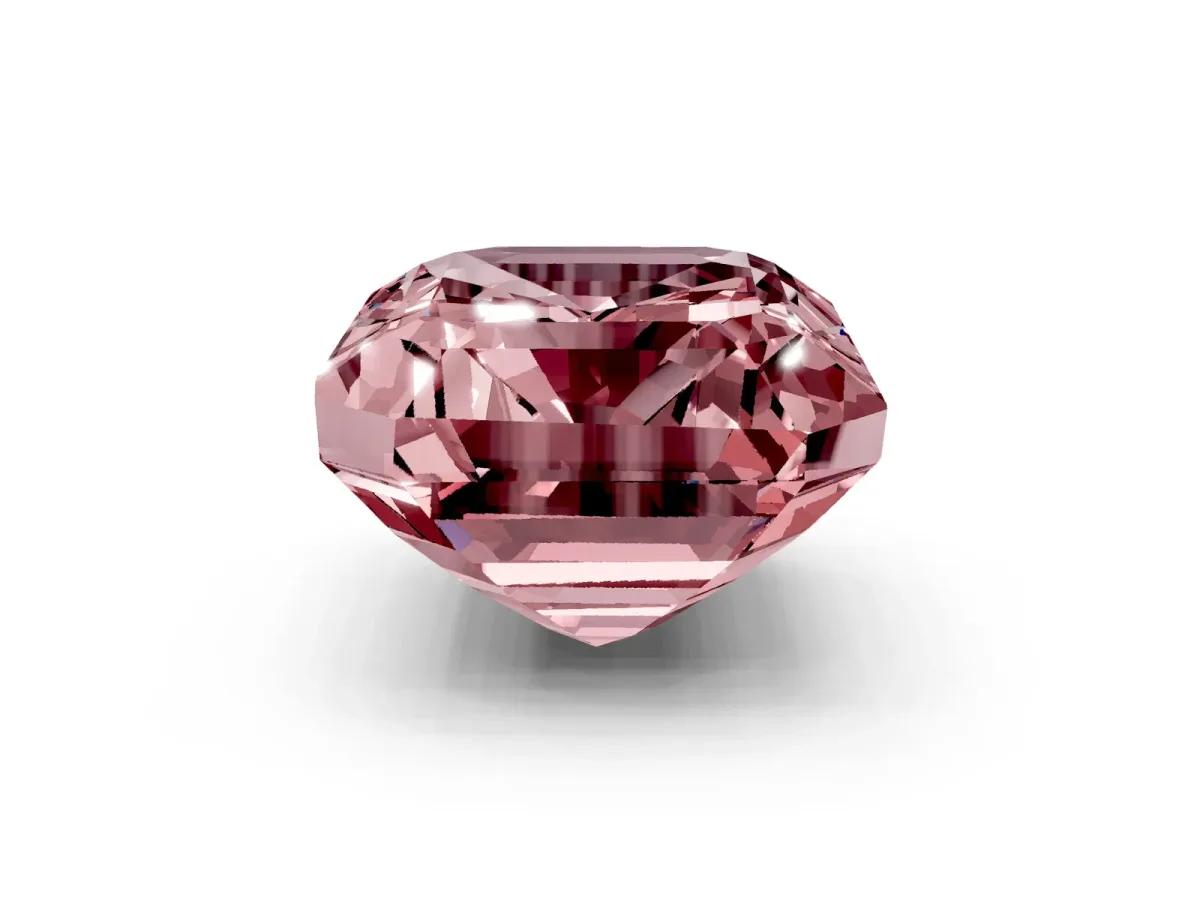 Emerald Cut Morganite Solitaire Twisted Band with Round Accents and Prong Setting Silver