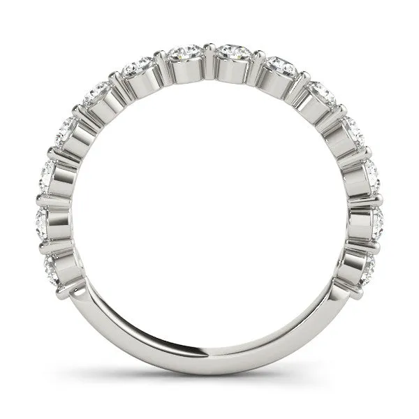 Round Diamond Eternity Band with Shared Prong Setting Silver