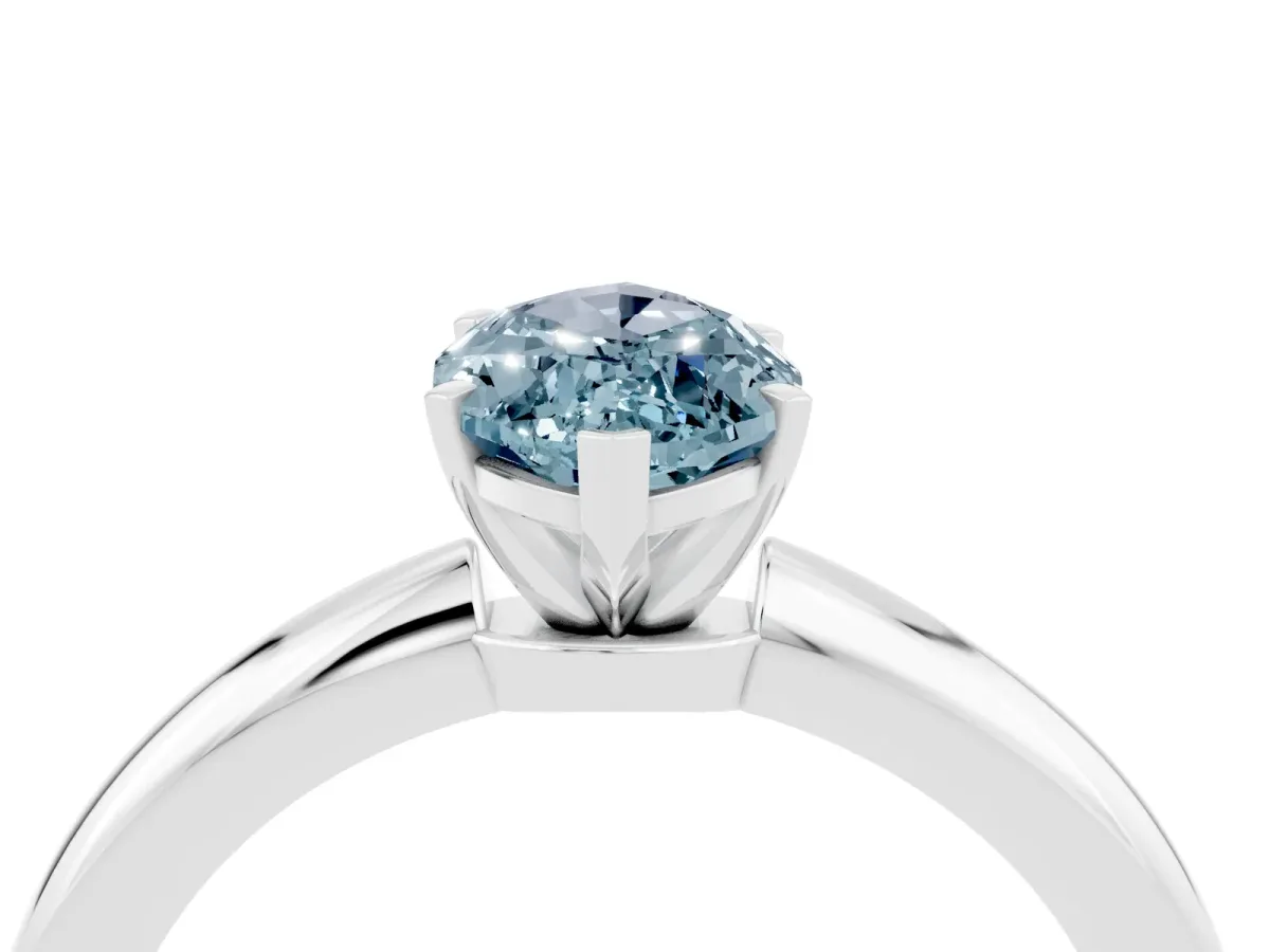 Marquise Cut Aquamarine Solitaire Ring with Six-Prong Setting and Classic Band Silver