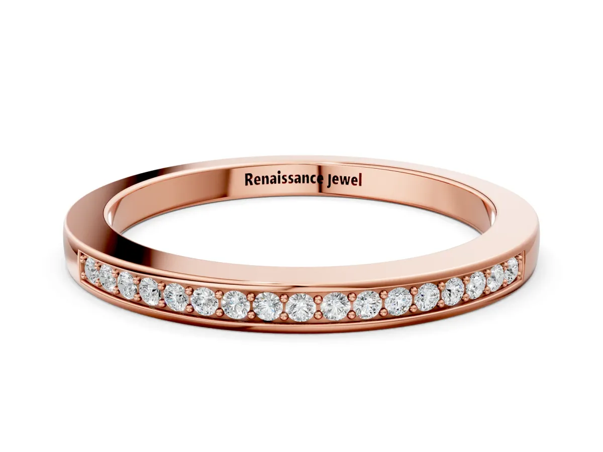 Round Diamond Half Eternity Pavé Band Rose gold