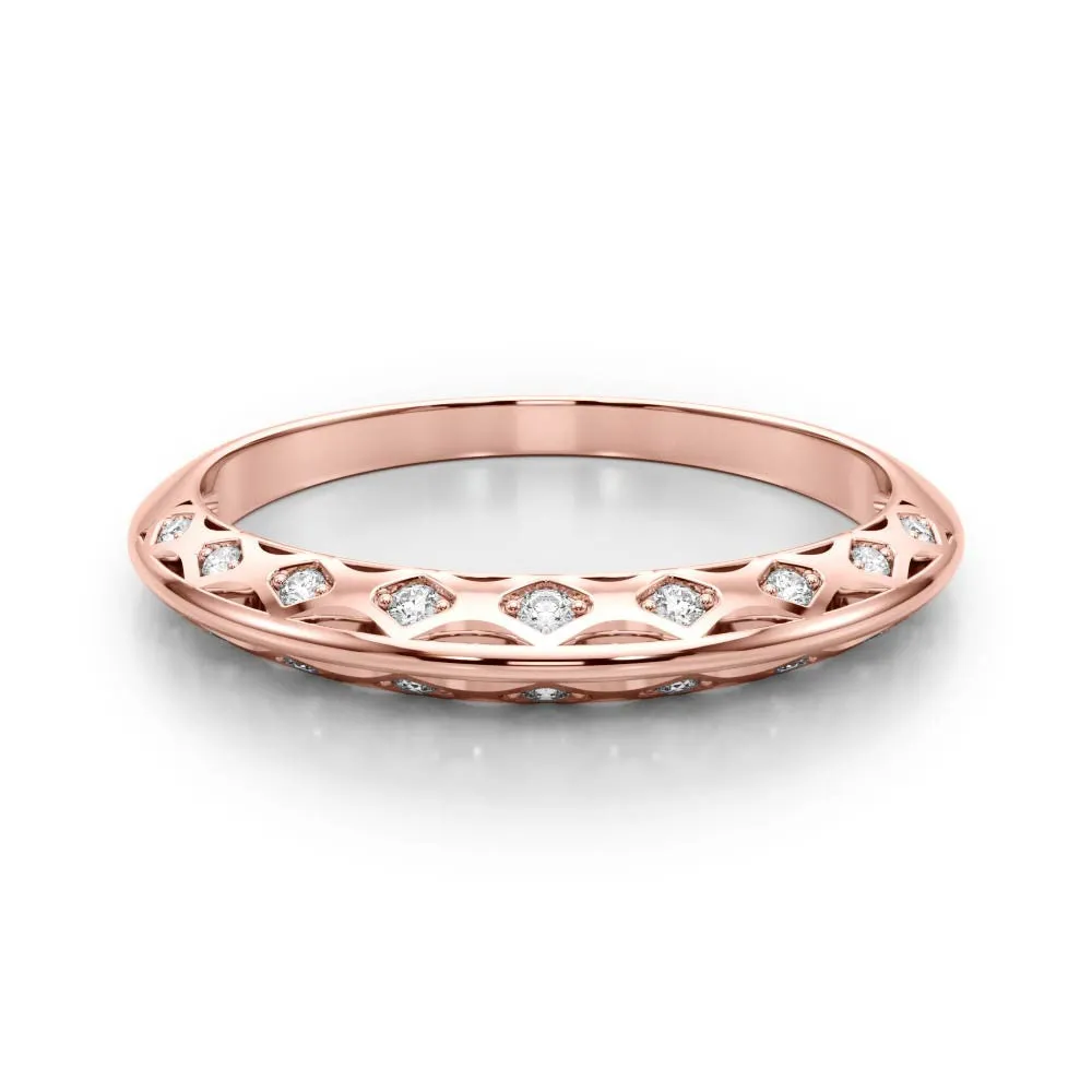 Marquise Diamond Openwork Band with Pave Setting Rose gold