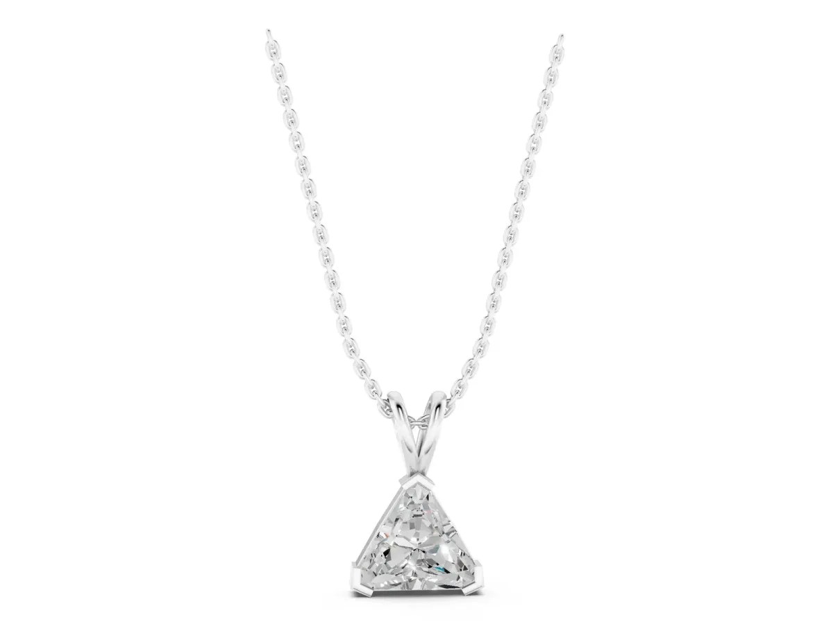 Bezel-Set trilliant Diamond Pendant White gold