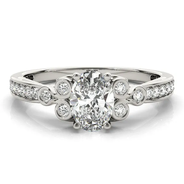 Emerald Cut Diamond Bezel and Prong Setting with Pave Band Platinum