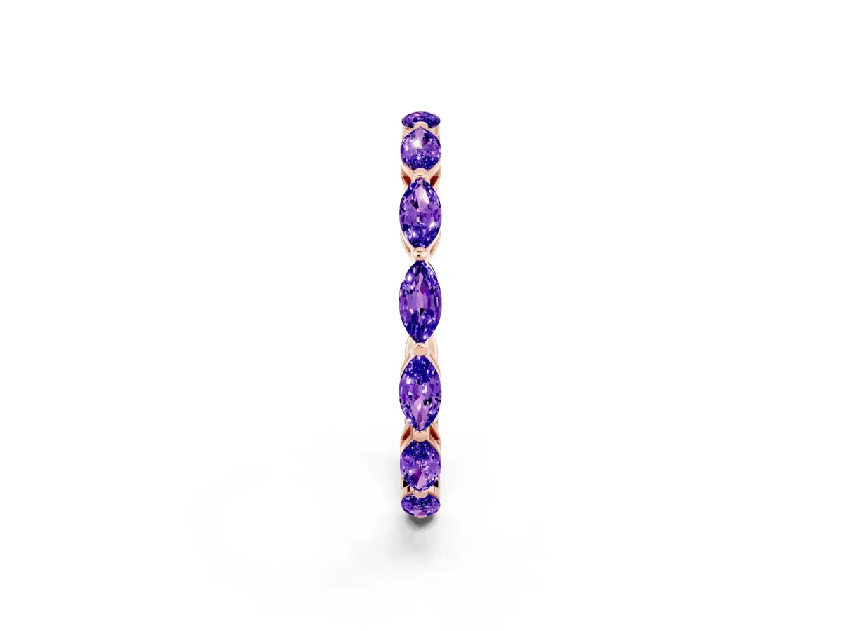 Marquise Tanzanite Eternity Band with U-Prong Setting Rose gold