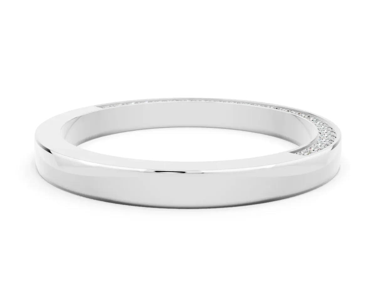 Pavé Round Moissanite Channel Set Band Platinum
