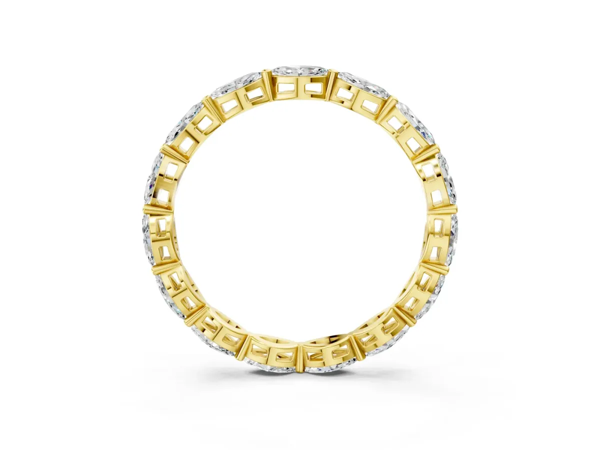 Marquise Diamond Eternity Band with U-Prong Setting Yellow gold
