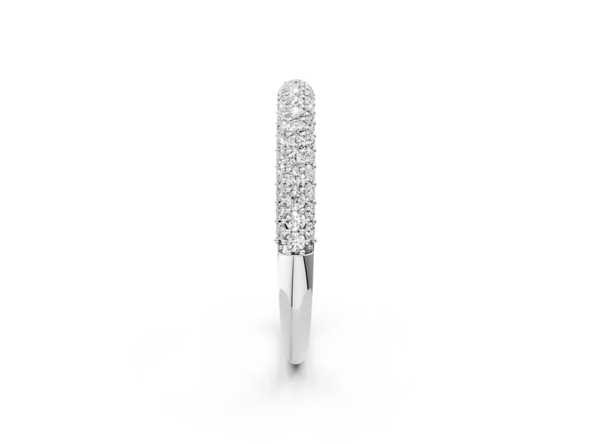 Round Diamond Pave Set White Gold Eternity Band Platinum