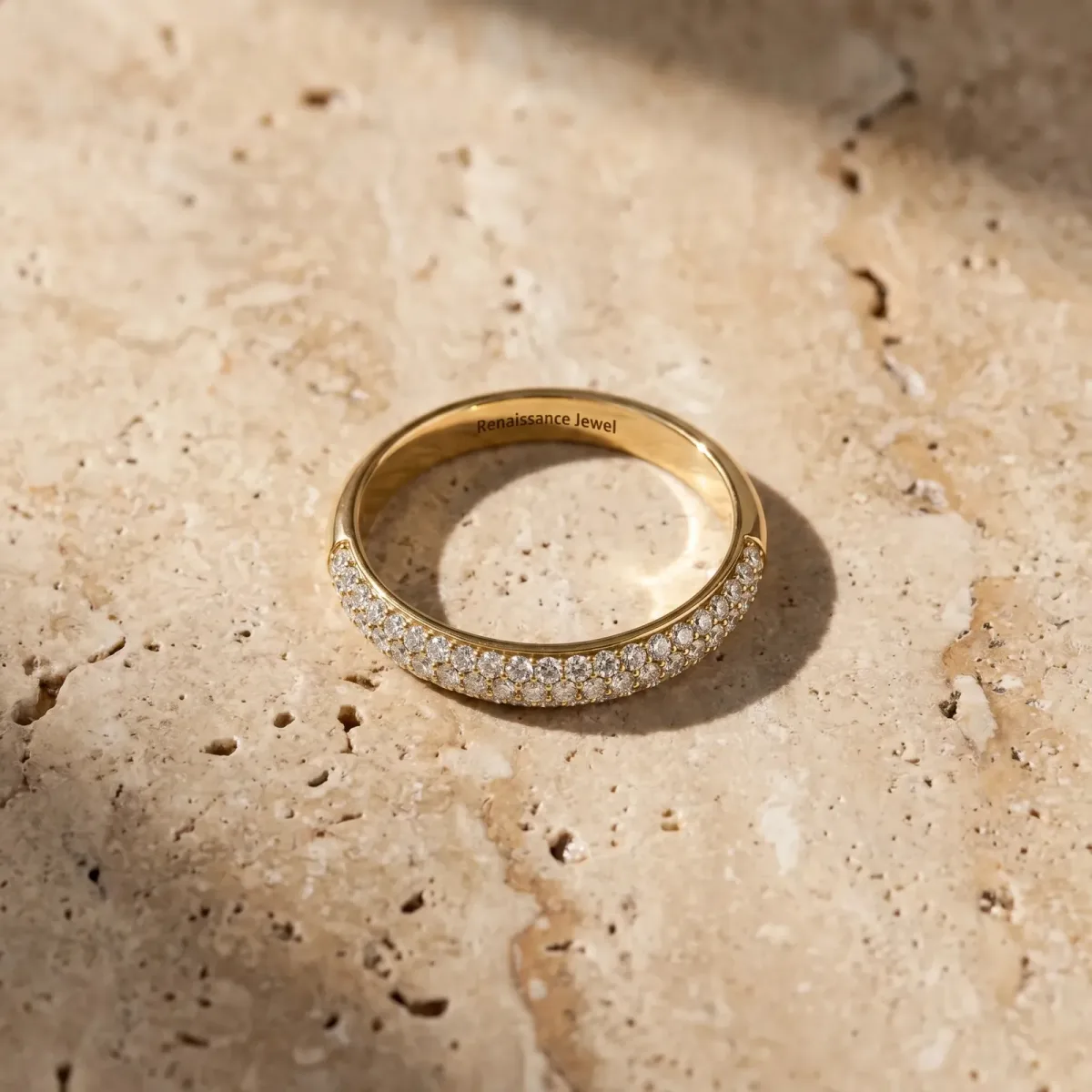 Pavé Round Diamond White Gold Eternity Band Yellow gold