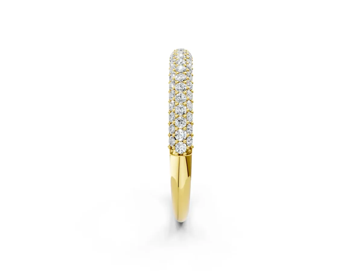 Round Diamond Pave Set White Gold Eternity Band Yellow gold