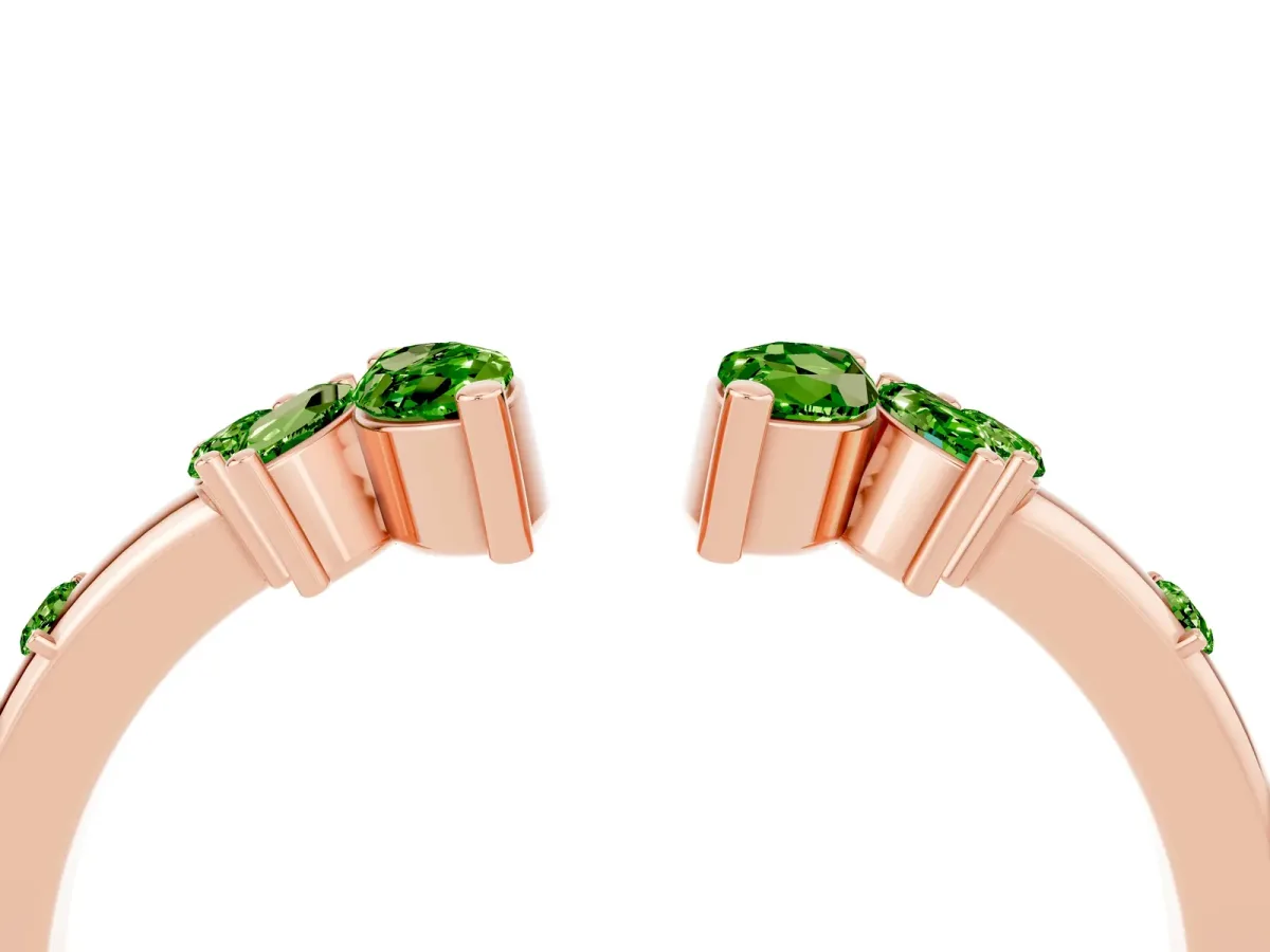 Open Marquise Cluster Peridot Band with Prong Setting Rose gold