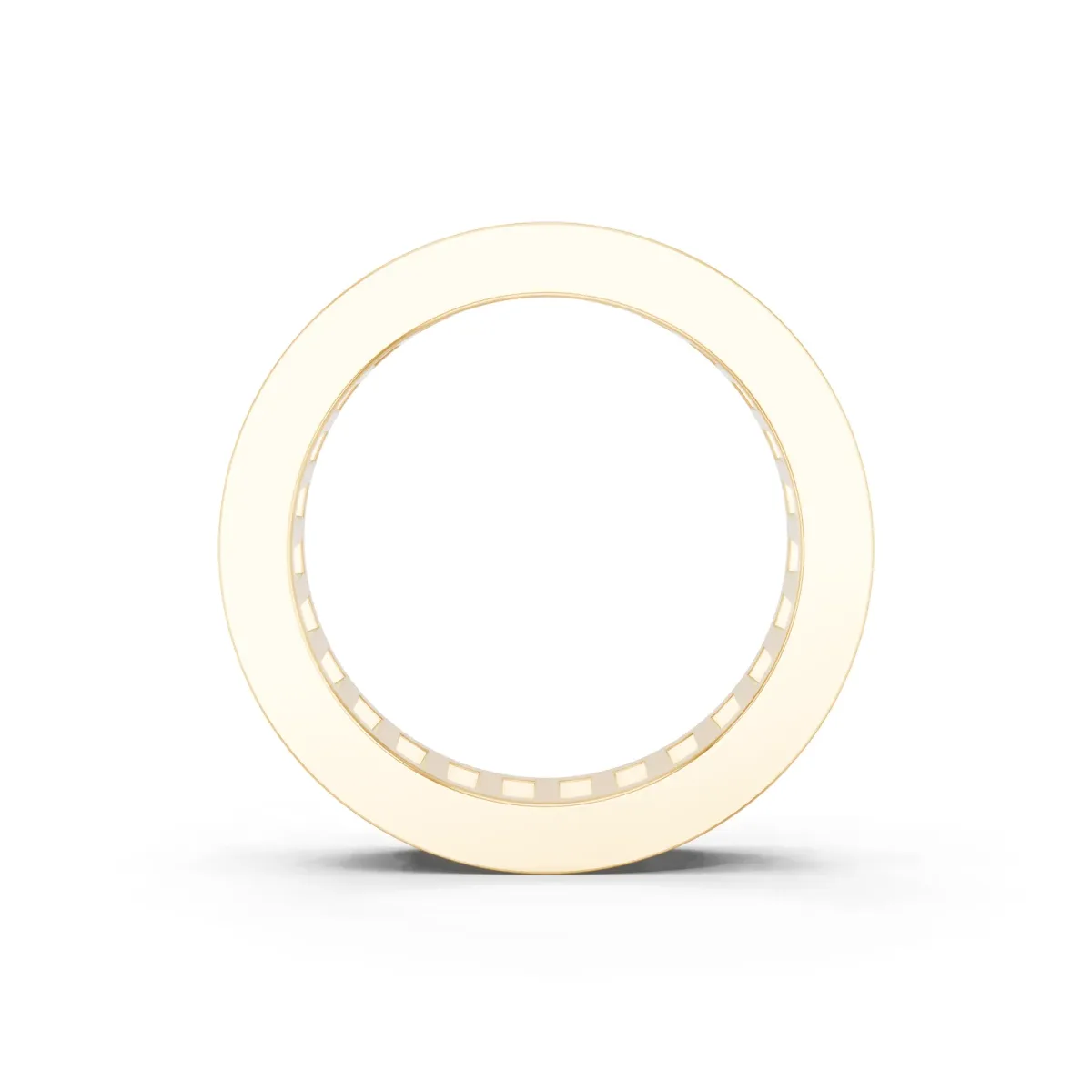 radiant Cut eternity band with channel set Yellow gold