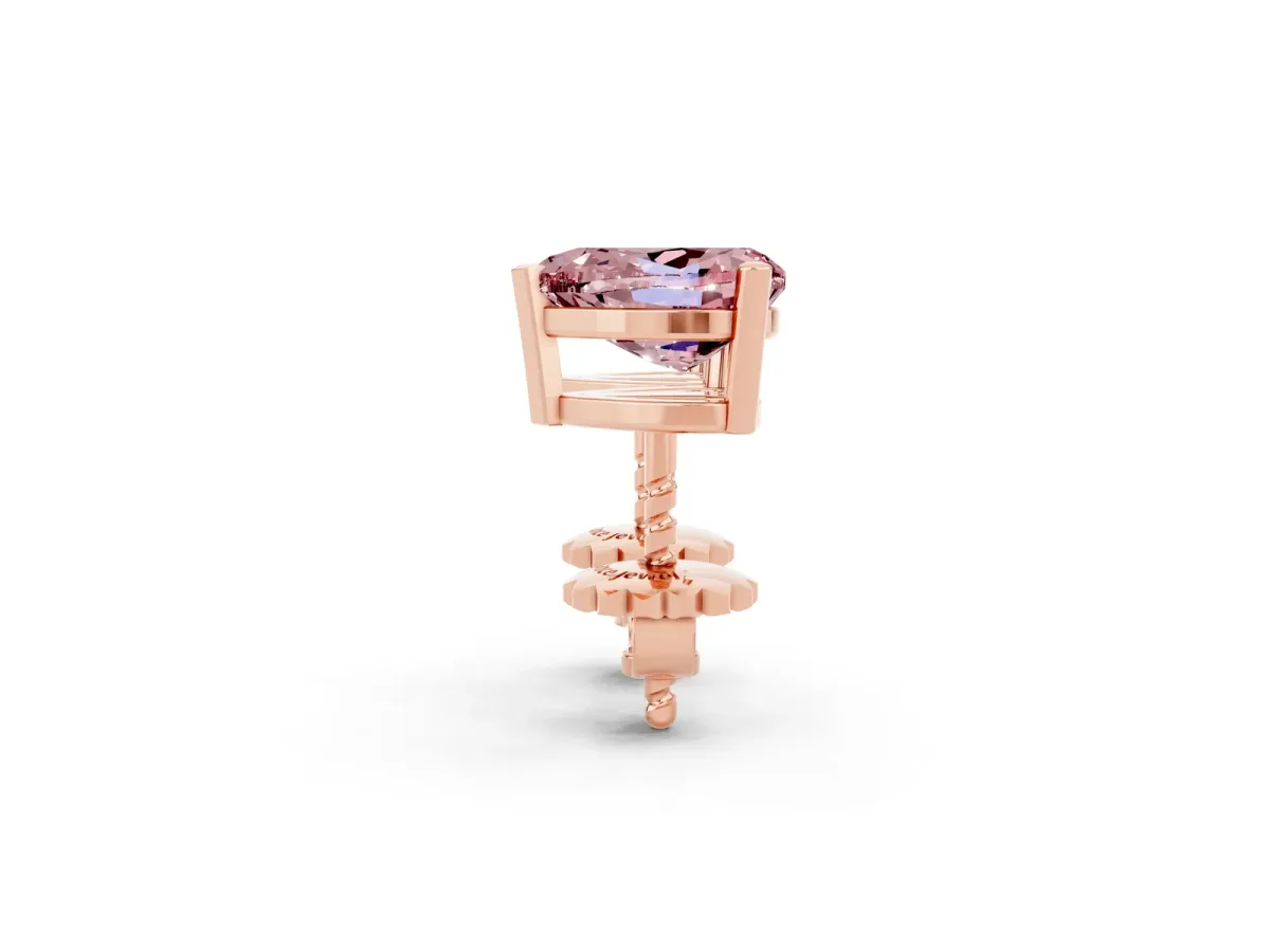 Heart Cut Morganite Stud Earrings Rose gold