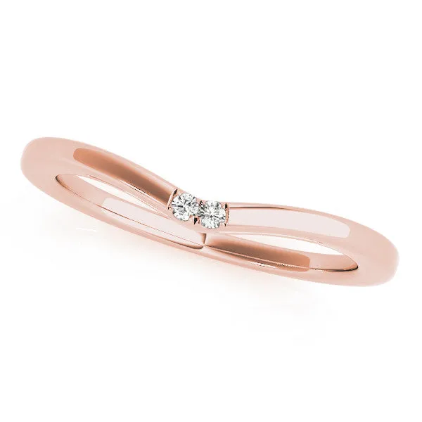 Round Diamond Bypass Solitaire Band with Bezel Setting Rose gold
