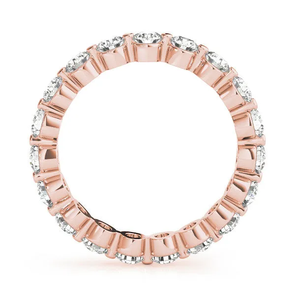 Round Diamond Eternity Band with Scalloped Prong Setting Rose gold
