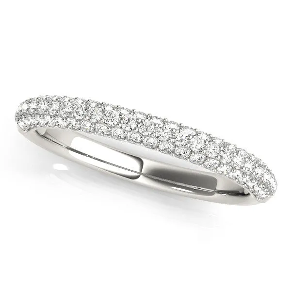 Pavé Round Diamond Eternity Band with Prong Setting White gold
