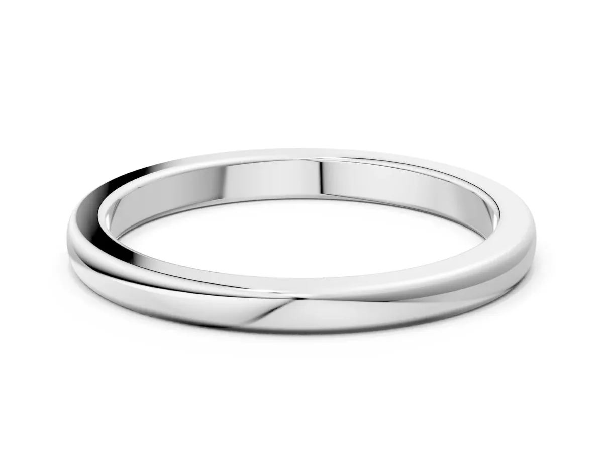 Classic Plain Metal Band White gold