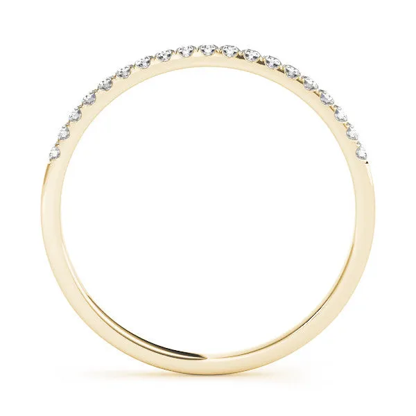 Round Diamond Pavé Set Thin Band Yellow gold
