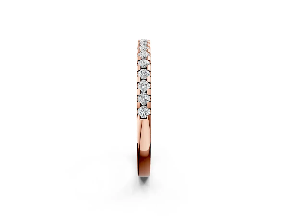 Round Diamond Pavé Set Eternity Band with Micro Prong Setting Rose gold