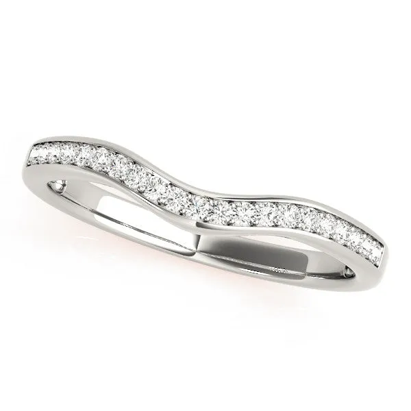 Diamond Pavé Round Stone Contour Band Rose gold