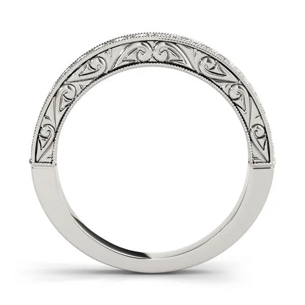 Channel Set Round Diamond Eternity Band with Milgrain Edging White gold
