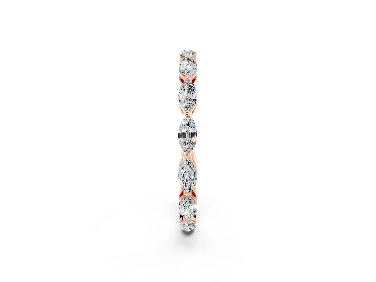 Marquise Moissanite Eternity Band with U-Prong Setting Rose gold