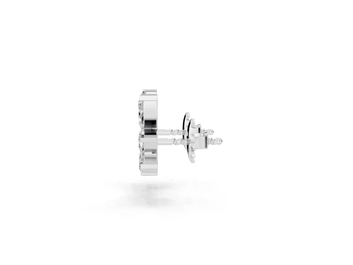 Marquise and Round Diamond Ivy Climber Earrings Platinum
