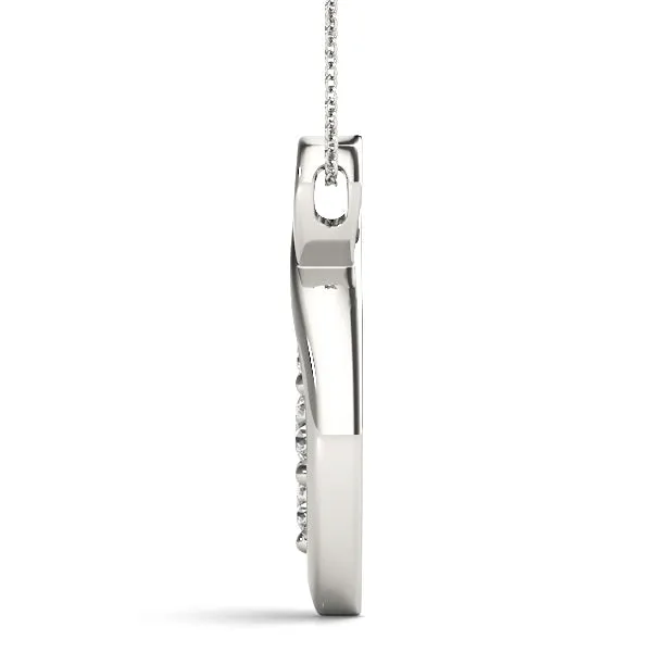 Infinity Heart Pendant with Round Diamond Prong Setting White gold