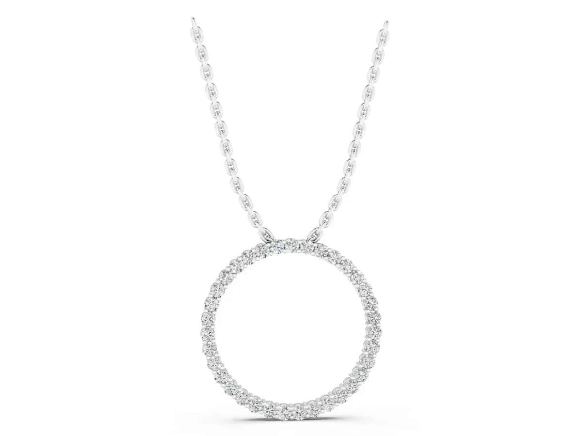 Round Diamond Prong-Set Eternity Pendant White gold