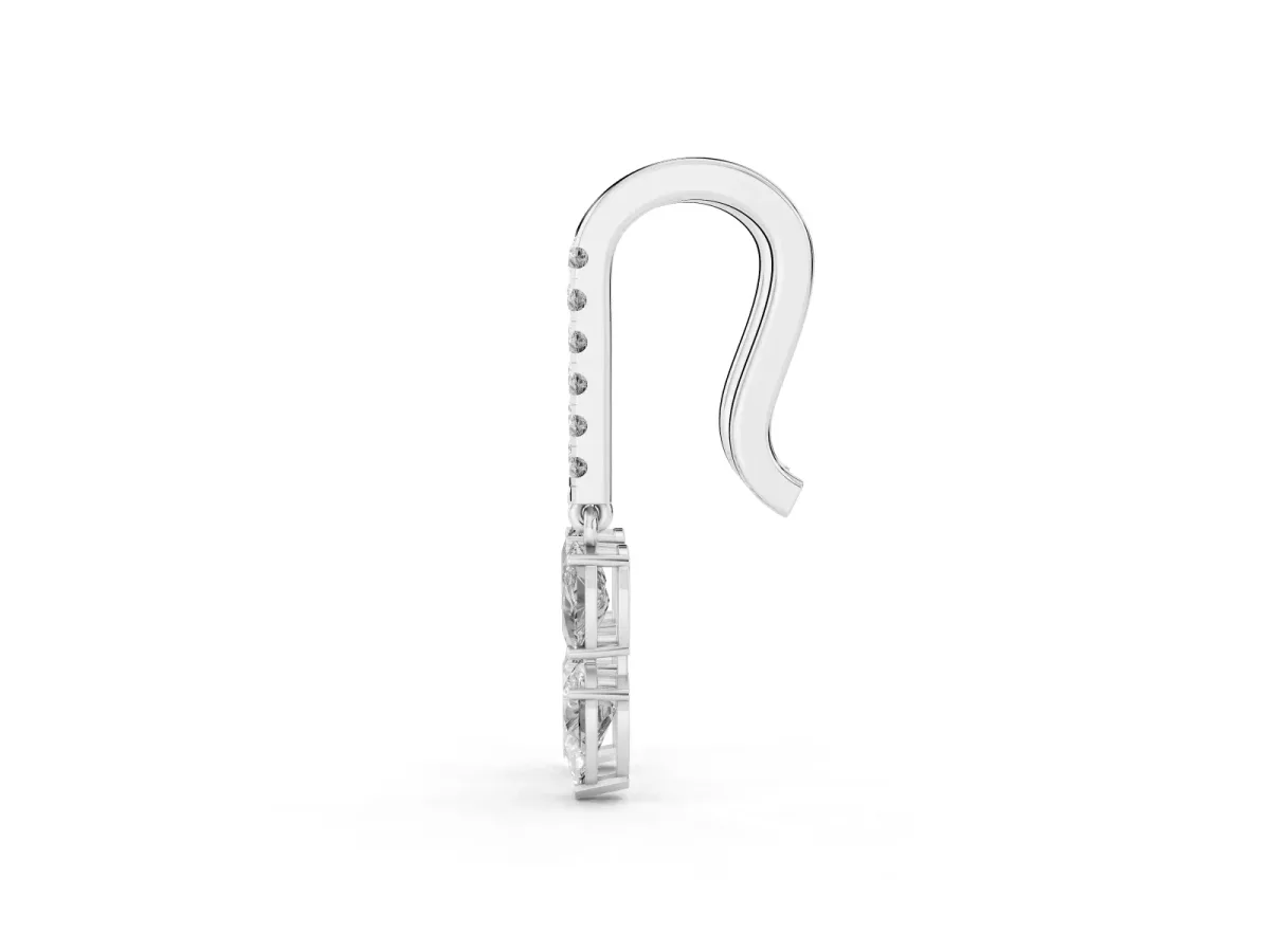 Cushion Cut Diamond Multi-Shape Drop Earrings White gold