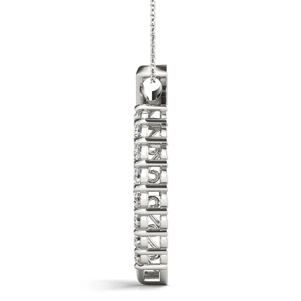 Round Diamond Prong Set Marquise Pendant White gold