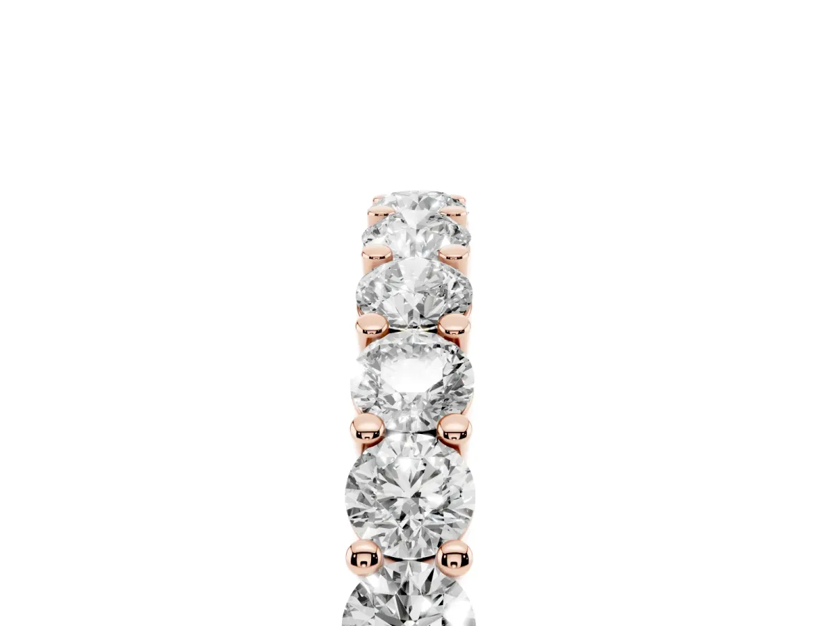 Alternating Round Diamond Promise Ring with Round Diamond Accents Rose gold